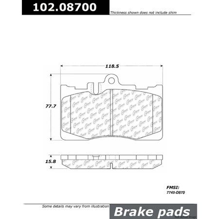 Centric Parts METALLIC BRAKE PAD W/SHIMS 102.087
